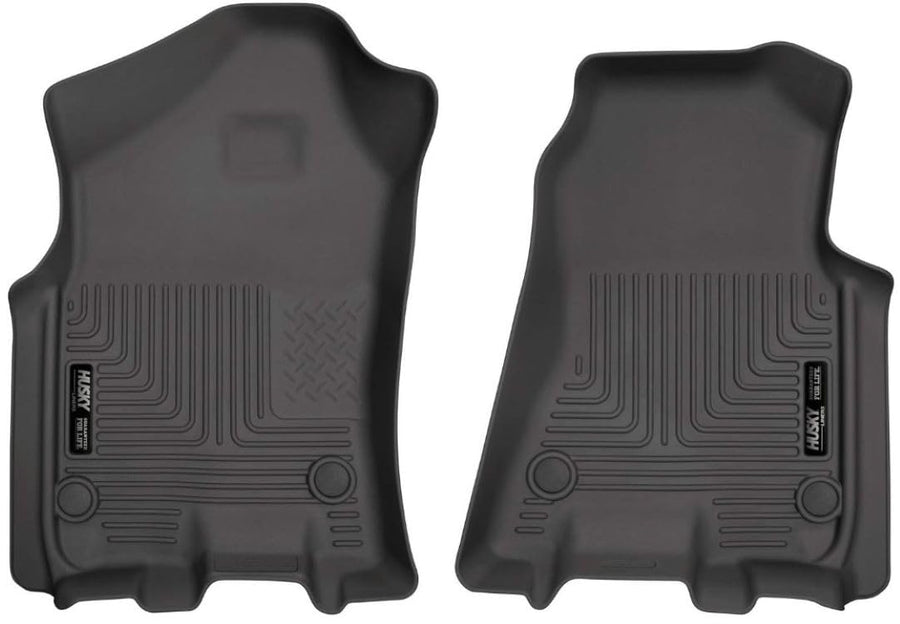 Weatherbeater Husky Liners Floor Mats | Fits 2019 - 2024 Dodge Ram 1500, CREW CAB ONLY & QUAD CAB ONLY | Front Row, 2-pc Black - 13741