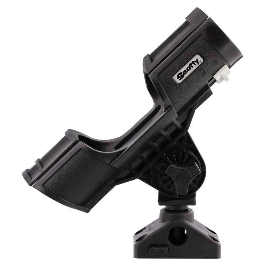 Orca Rod Holder Scotty #400-BK w/ #241L Side Deck Mount, Black, Small