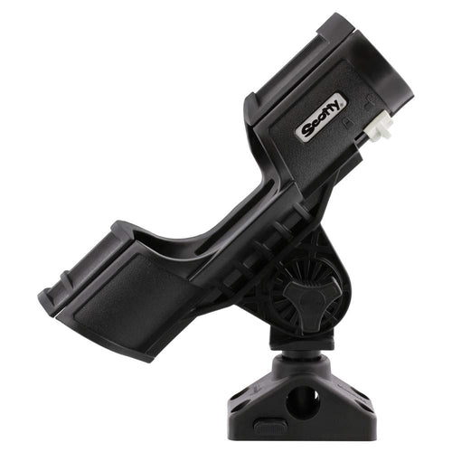 Orca Rod Holder Scotty #400-BK w/ #241L Side Deck Mount, Black, Small