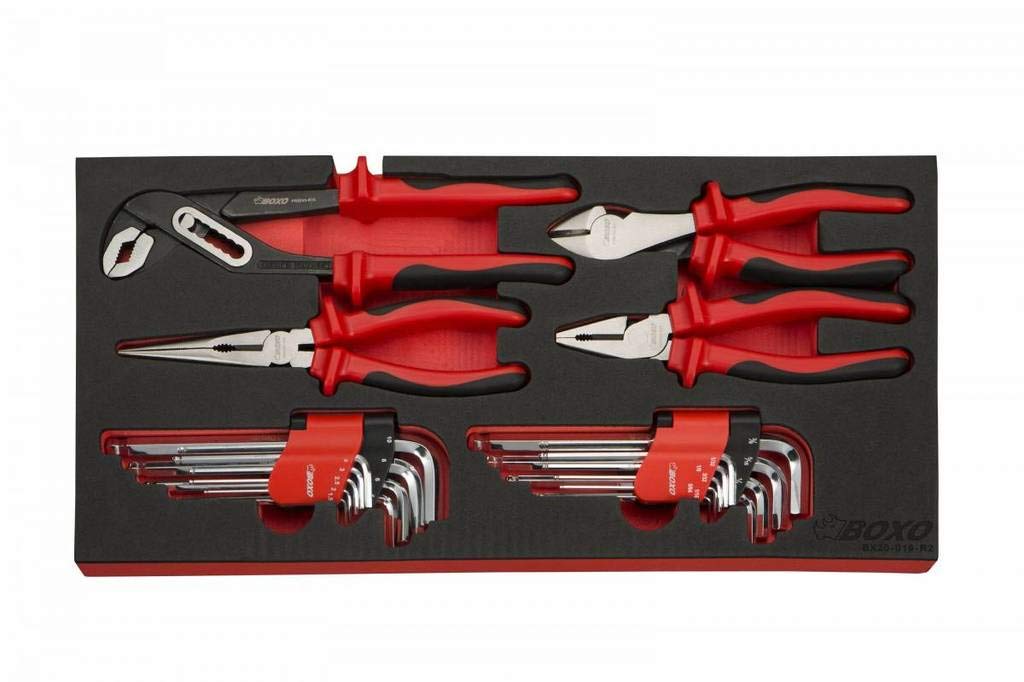 BOXO 3-Drawer Hand Carry Box with 185-Piece Metric and SAE Tool Set,Boxo ECC20301-003R2-BK