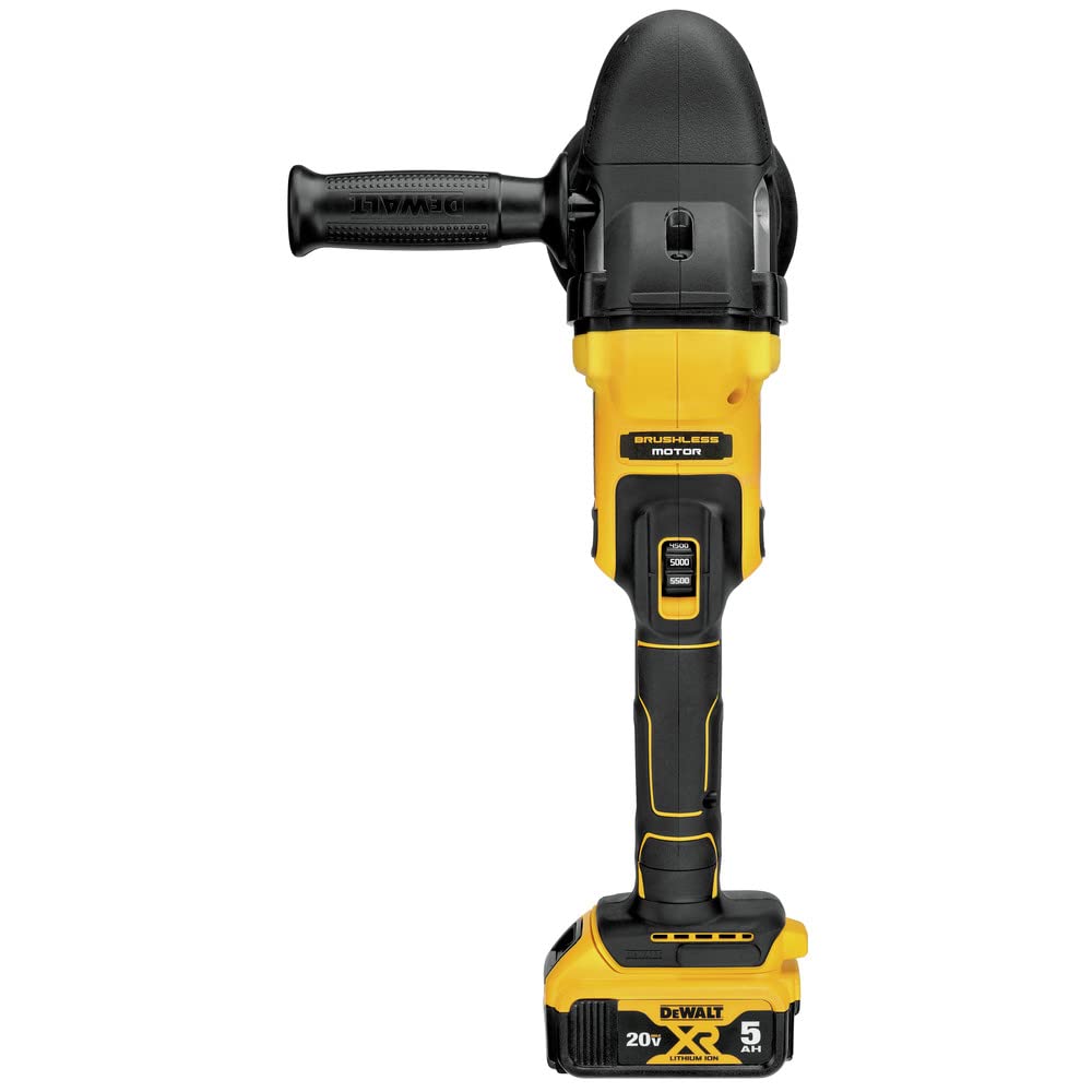DEWALT Cordless 20V MAX* XR Polisher Kit, Variable-Speed, Random Orbit, 5-Inch (DCM848P2)