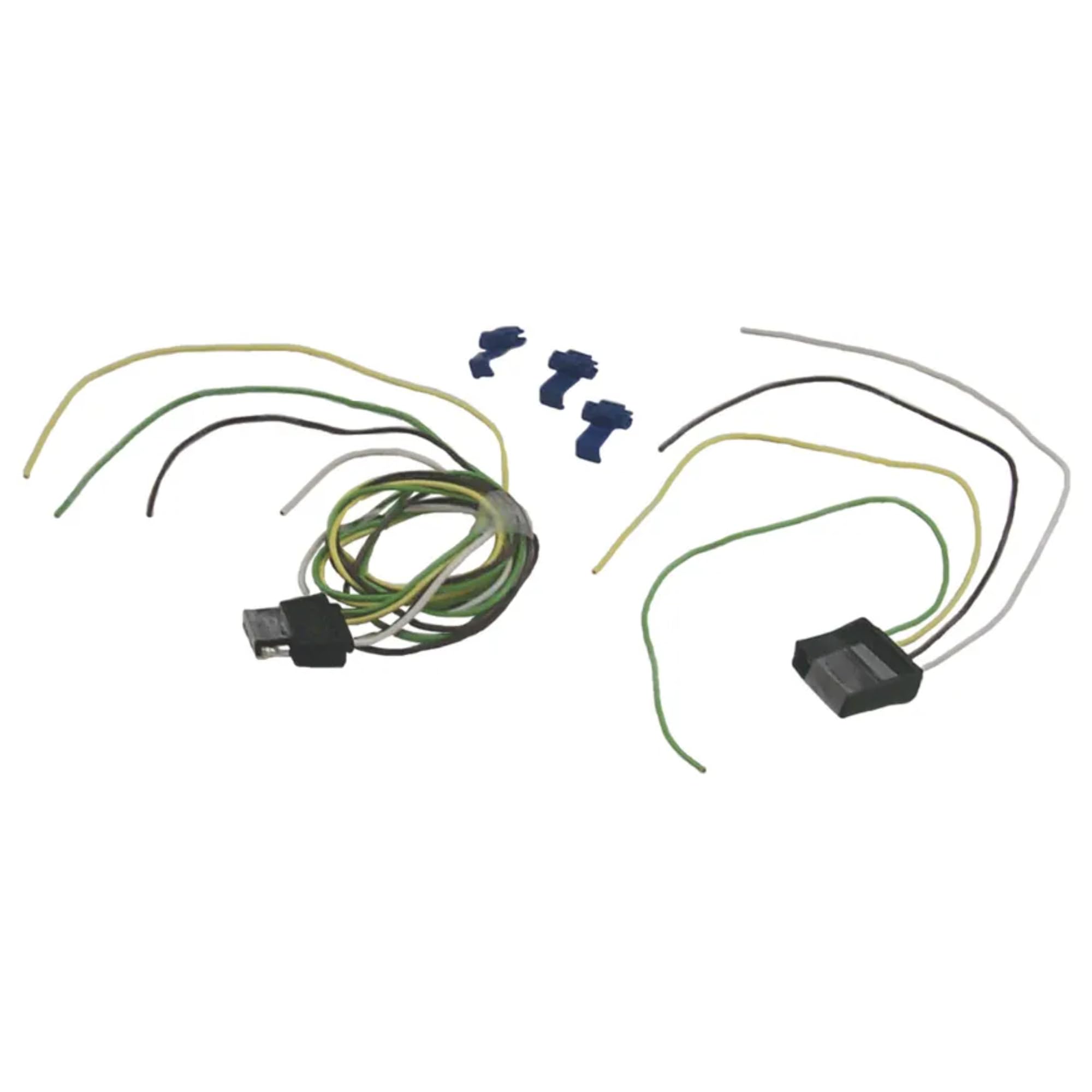 Sierra International 4-Pole TC43724 Shrouded with Splicers Flat Trailer Connector Set with One Trailer Side & Tow Vehicle