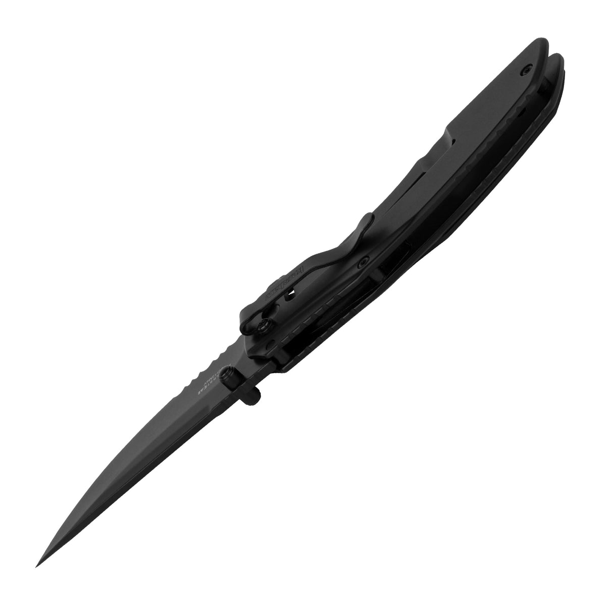 Outright Kershaw Pocket Knife, Black, 3 Inch Stainless Steel Trailing Point Partially Serrated Blade, EDC with Assisted Opening, Deep-Carry Pocketclip, Everyday Carry Pocket Knife for Men and Women