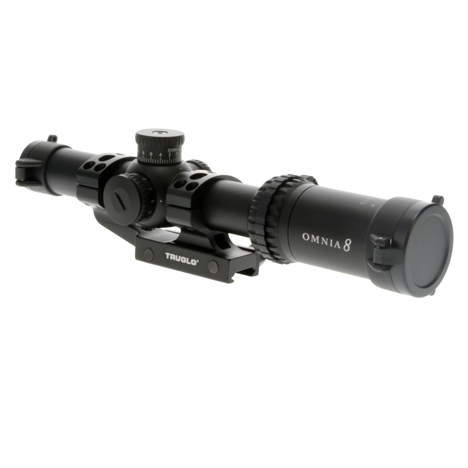 Omnia TRUGLO Tactical Hunting Shooting Durable Fogproof Shock Resistant 30mm One-Piece Aluminum Tube Illuminated All Purpose Tactical Reticle Riflescope | Flip-Up Lens Cap Included | 8 1-8X24 30MM