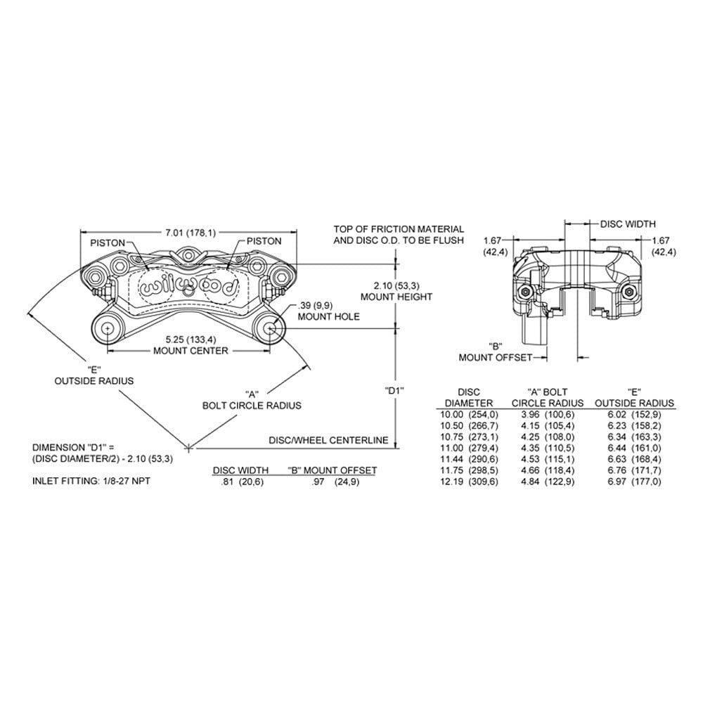 5.25" mt. - Blk Pwd Caliper-FDP-LP