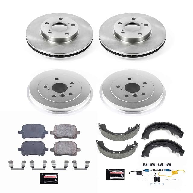 Power Stop KOE15065DK Front and Rear Replacement Brake Kit-OE Brake Drums & Ceramic Brake Pads For Toyota Solara 2002-2003 [Model Specific]
