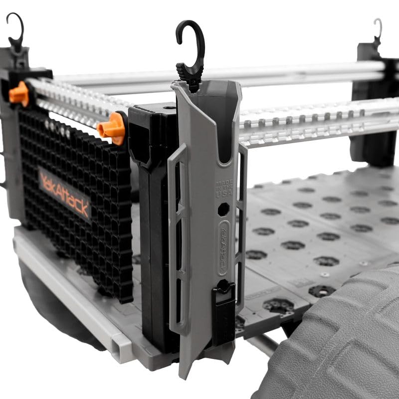 TetherTube YakAttack Rod Holder 2 Pack with Integrated Leash & Mounting Hardware, Battleship Grey | Fits BlackPak Pro & SandRig Surf Cart | Spinning & Casting Rod Compatible | Marine-Grade Polymer