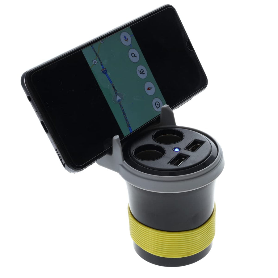 305POWERCUP Wilson 12 Volt 2+2 Power Outlet with Phone Holder