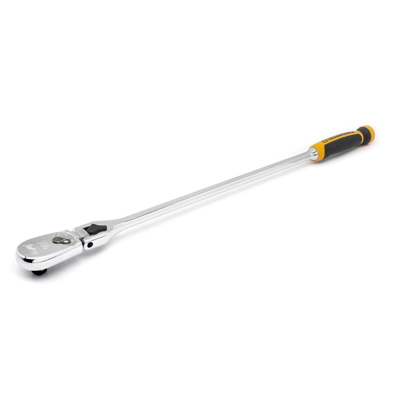 90 Tooth GEARWRENCH 1/2" Drive Dual Material Locking Flex Head Teardrop Ratchet 24" - 81372T, Multi, One Size