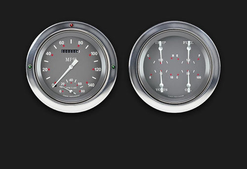 Classic Instruments SG Series CT54SG62-LS Direct Fit Gauge Package LS Swap 4 5/8" Speedometer with Built-in Tach and Quad Gauge Fits 1954-1955 Chevy Truck