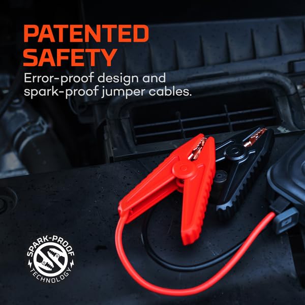NEBO 1500XP Assist AIR Jump Starter and Air Compressor | 44.4Wh Power Supply Box Restarts 12V Battery Vehicles, 150 PSI Air Compressor Inflates Tires, Integrated Floodlight, USB Ports, TSA Approved