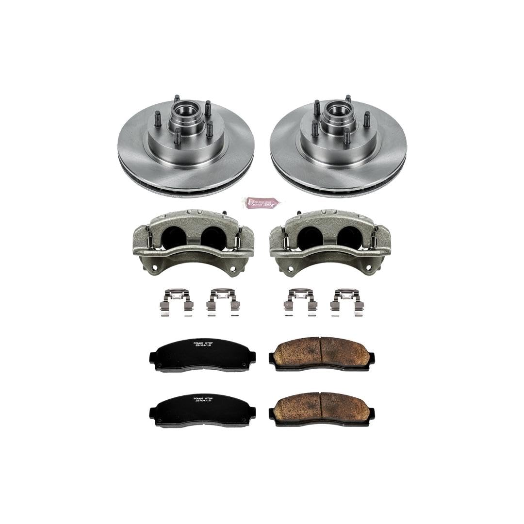 Power Stop 1-Click KCOE1857 Autospecialty Replacement Brake Kit with Calipers For Ford Ranger 2003-2009 | Mazda B2300 2003-2009 | Mazda B3000 2003-2008 | Mazda B4000 2003-2009 [Vehicle Specific]