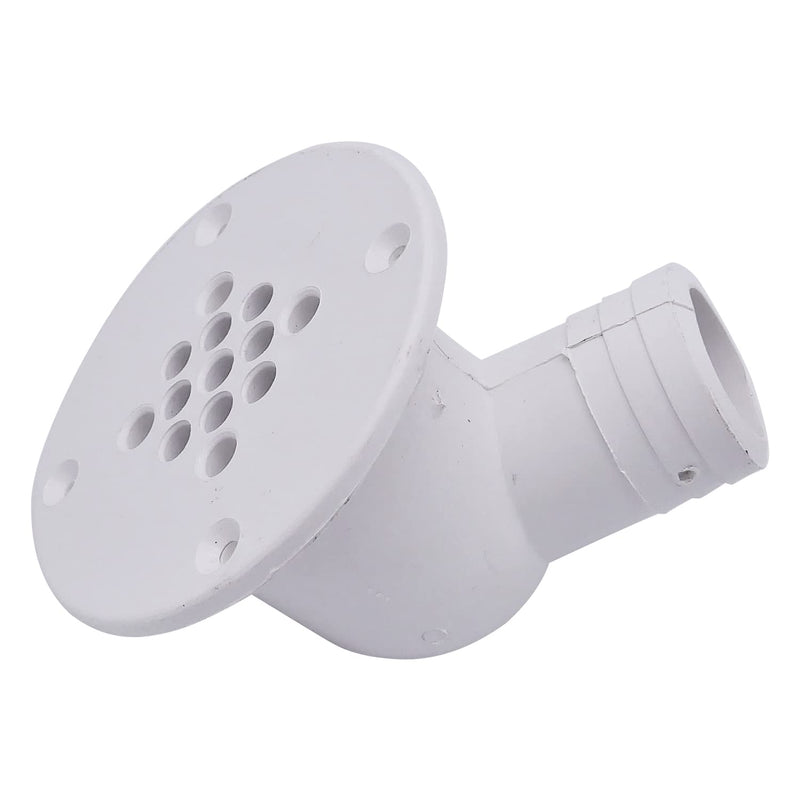 T-H Marine Scupper Drain Cockpit, UV-Stabilized Polymer Marine Drain Fitting with Check Ball Design, Easy Installation 1.5" Hose Compatibility, Leaf Guard Technology for Debris Prevention