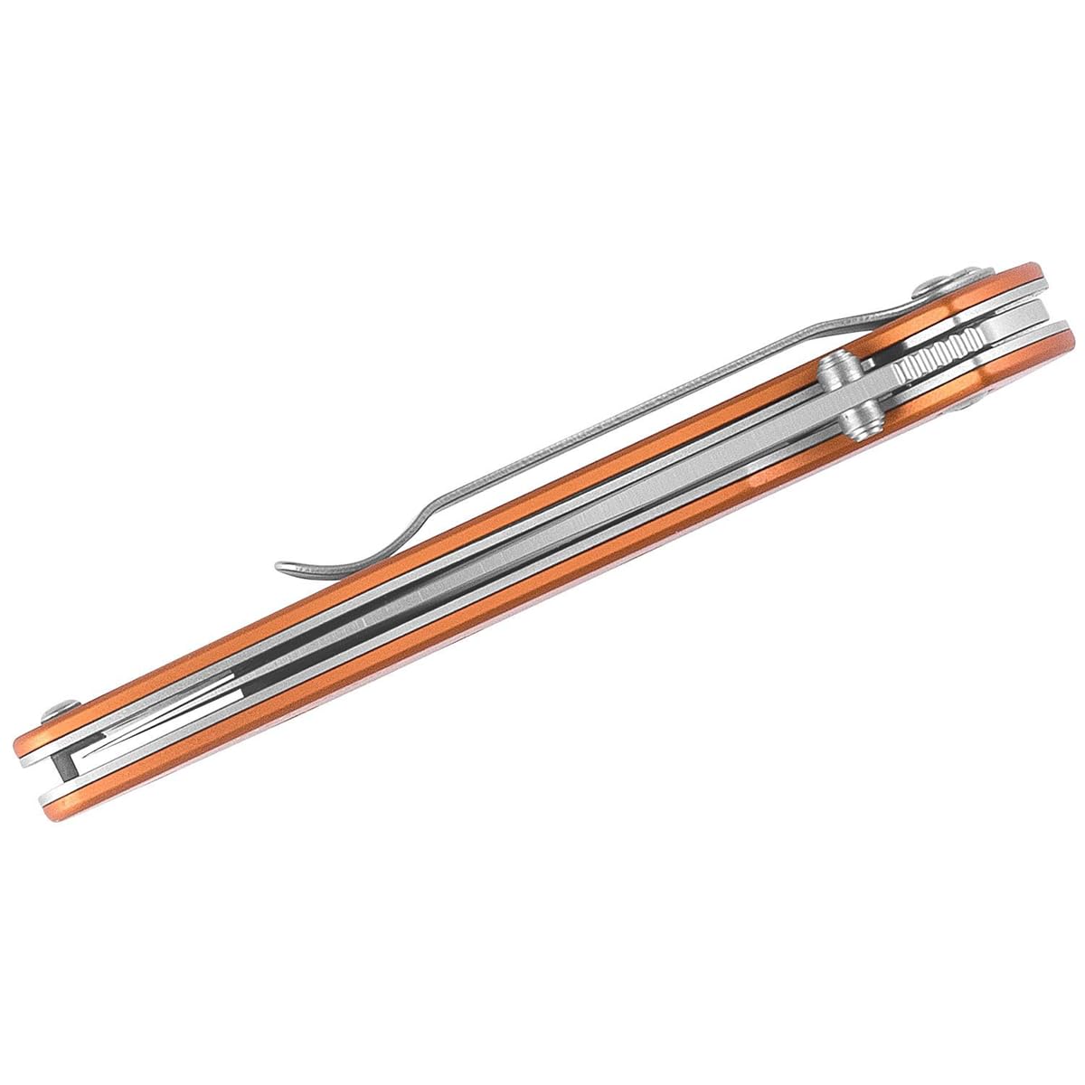 Orange Kershaw Leek Pocket Knife (1660OR), 3 Bead-Blasted High-Performance Sandvik 14C28N Steel Blade, Orange Anodized Aluminum Handle, SpeedSafe Assisted Opening, Liner and Tip Lock Slider; 2.4 OZ