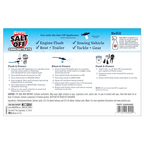 Salt Off Concentrate STAR BRITE - Ultimate Salt Remover Wash & Marine Engine Flush for Boats, Vehicles, Trailers, and More - 128 OZ Gallon (093900N)