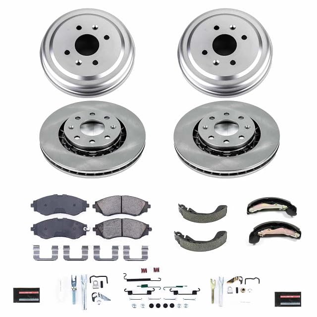 Power Stop KOE15235DK Front and Rear Replacement Brake Kit-OE Brake Drums & Ceramic Brake Pads For Chevrolet Spark 2013-2015 [Model Specific]