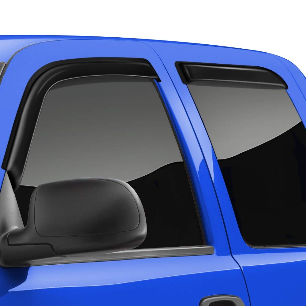 TrailFX Window Vents Rainguard for Jeep Gladiator JT 2020-2025 and Jeep Wrangler JL 2018-2025 Smoke Acrylic Low Profile Tape-On Side Deflectors TrailFX 4250H