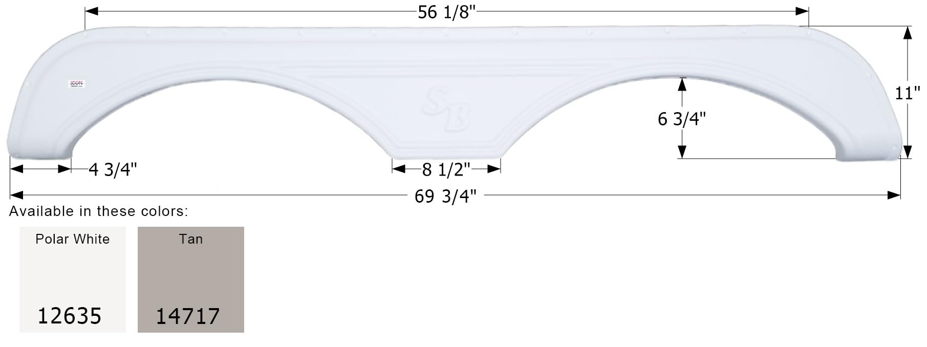 Fender Skirt ICON 14717, Tandem, Sunnybrook, FS2635, Tan