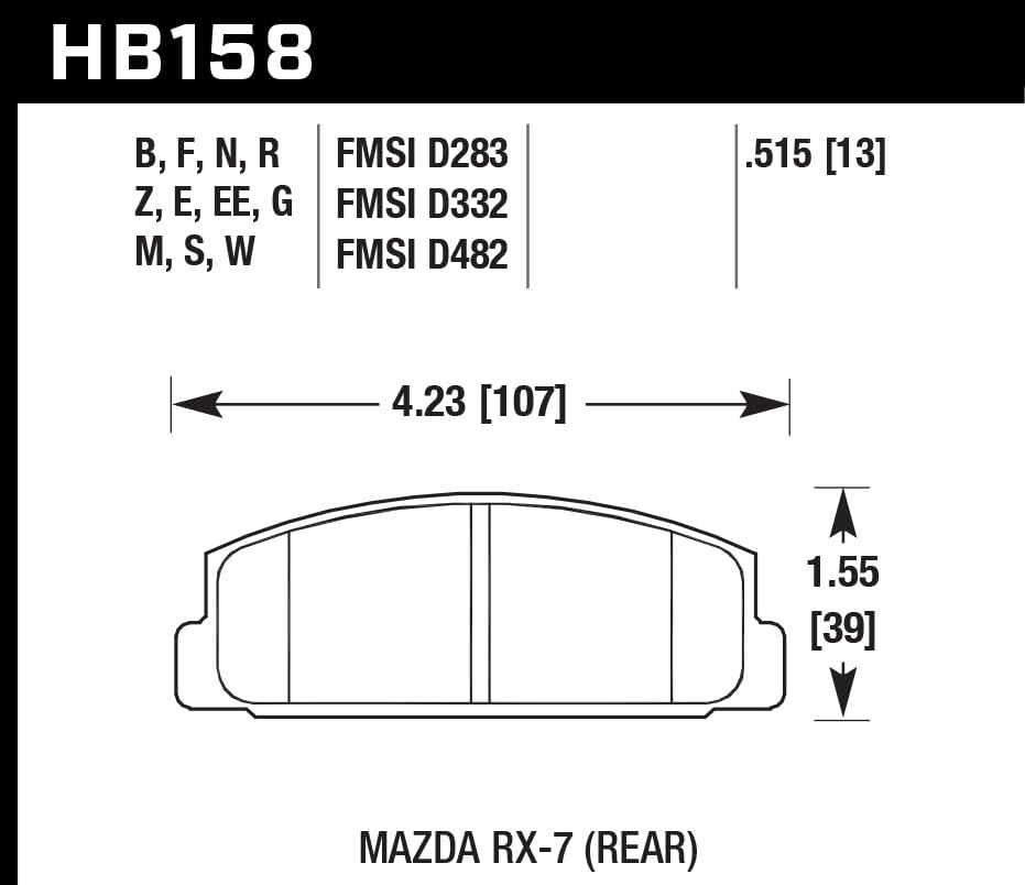 Hawk Performance HPS 5.0 HB158B.515 Street Brake Pads