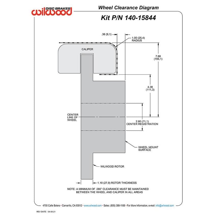 EPB/FNSL Wilwood Rear Kit 12.88in. Big Ford