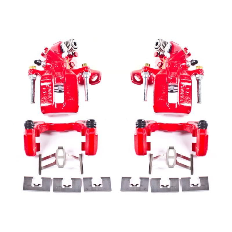 Power Stop Pair of High-Temp Red Powder Coated Rear Calipers for Acura CSX 2006-2011, Acura ILX 2013-2018, Honda Civic 2006-2015 [Model Specific]