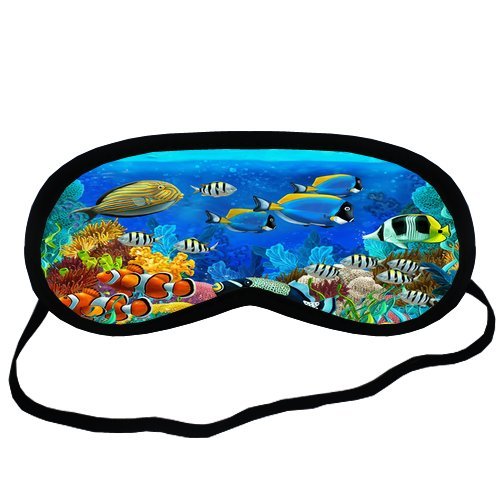 Fish Corals Seabed Underwater Ocean Tropical Sleeping Mask Travel Soft Cotton Sleeping Aids Eye Mask Cover Shade Blindfold Rest Shield