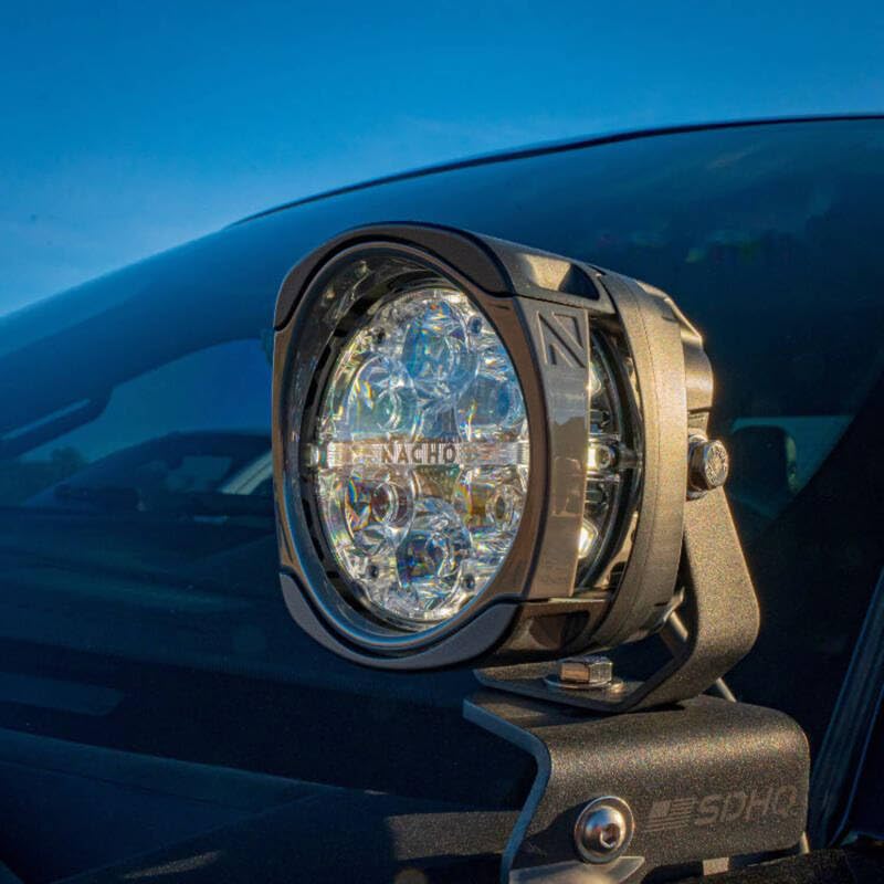 Quatro NACHO PM415 Supreme 100 Spot Peak candela 562,028 Effective lumens 11,080 80 W each high-performance lighting ideal for 4x4 off road adventures - Pair