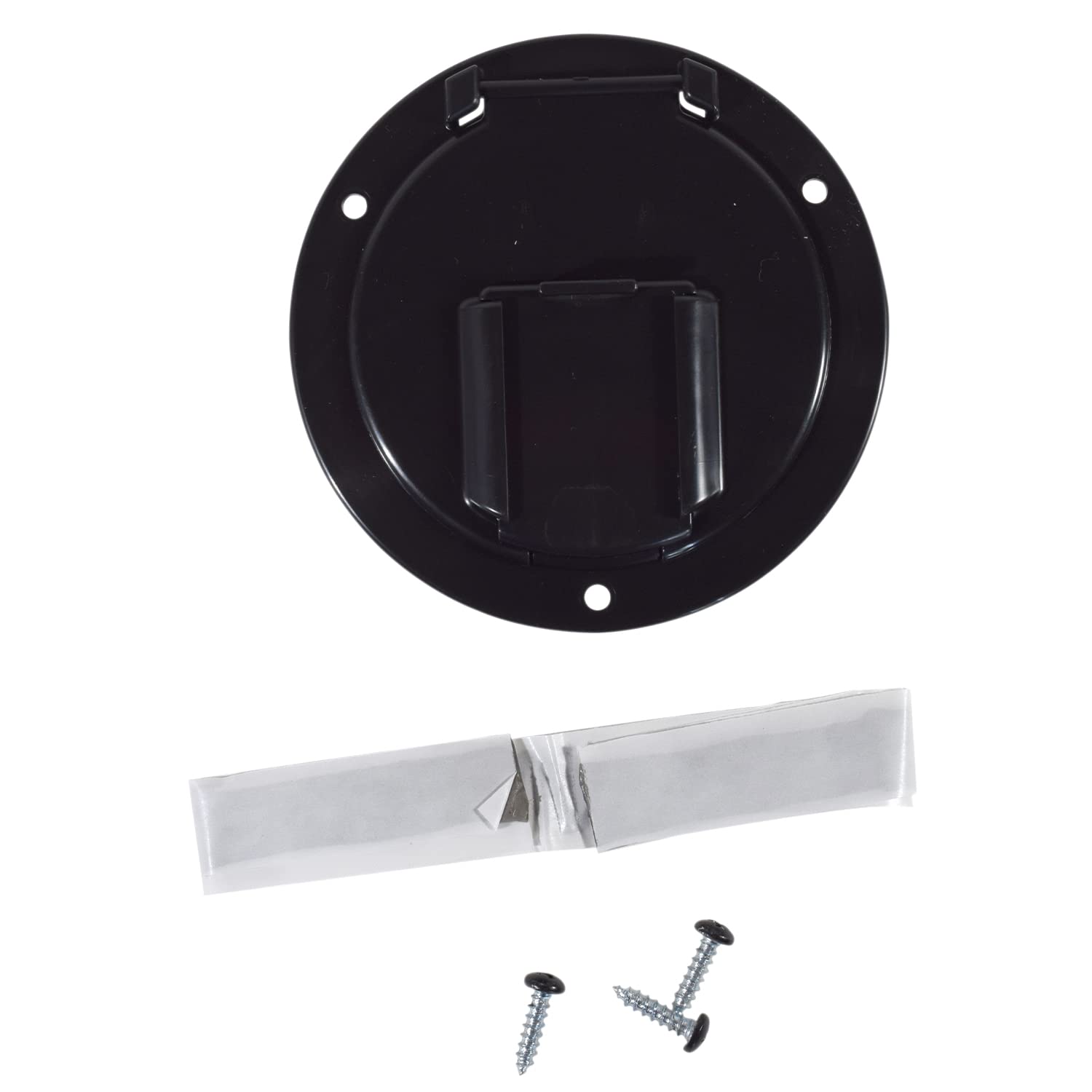 Medium Round Valterra A10-2137BKVP Black Cable Hatch