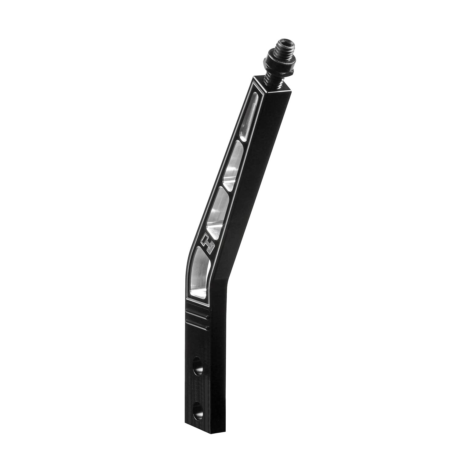 Hurst Gear Shift Lever Stick 8 in. Lay Back Black Aluminum 3/8-16 Thread Shift Knob Not Included