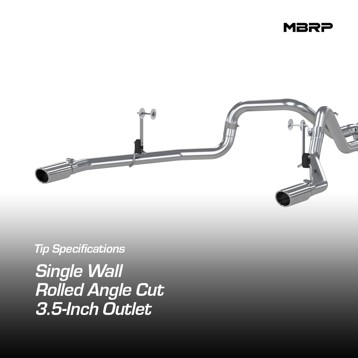 Dual Rear MBRP S5258409 T409 2 1/2" Cat Back