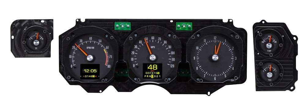 Dakota Digital Retrotech Gauge RTX-70C-CVL-X Instrument System Compatible with 1970-72 Chevy Chevelle SS/Monte Carlo/El Camino and 1971 GMC Spring SP