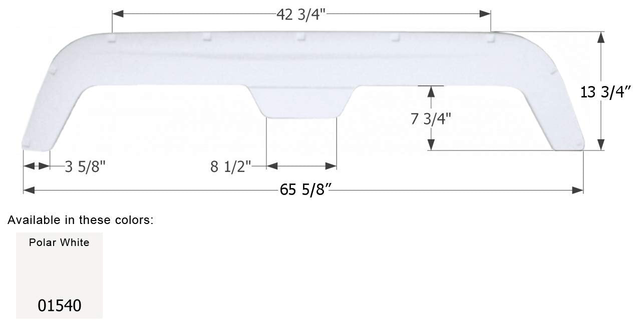 Polar White ICON 01540 65.75" x 13.88" Tandem Fender Skirt