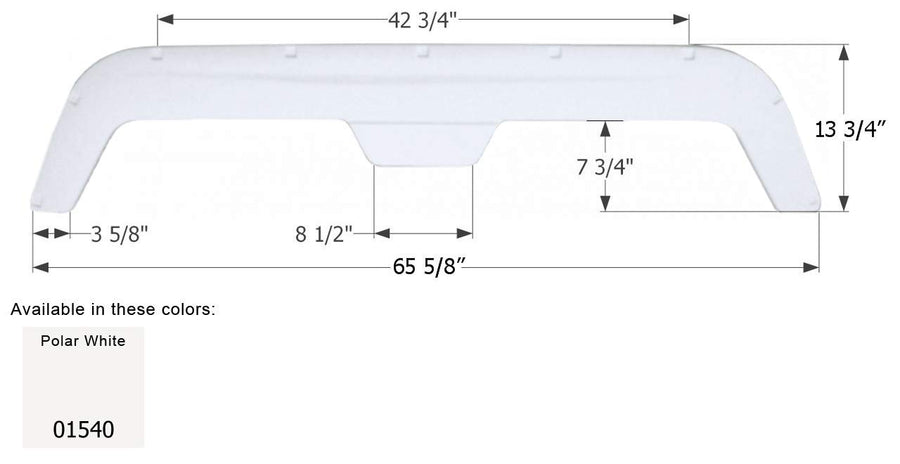 Polar White ICON 01540 65.75" x 13.88" Tandem Fender Skirt