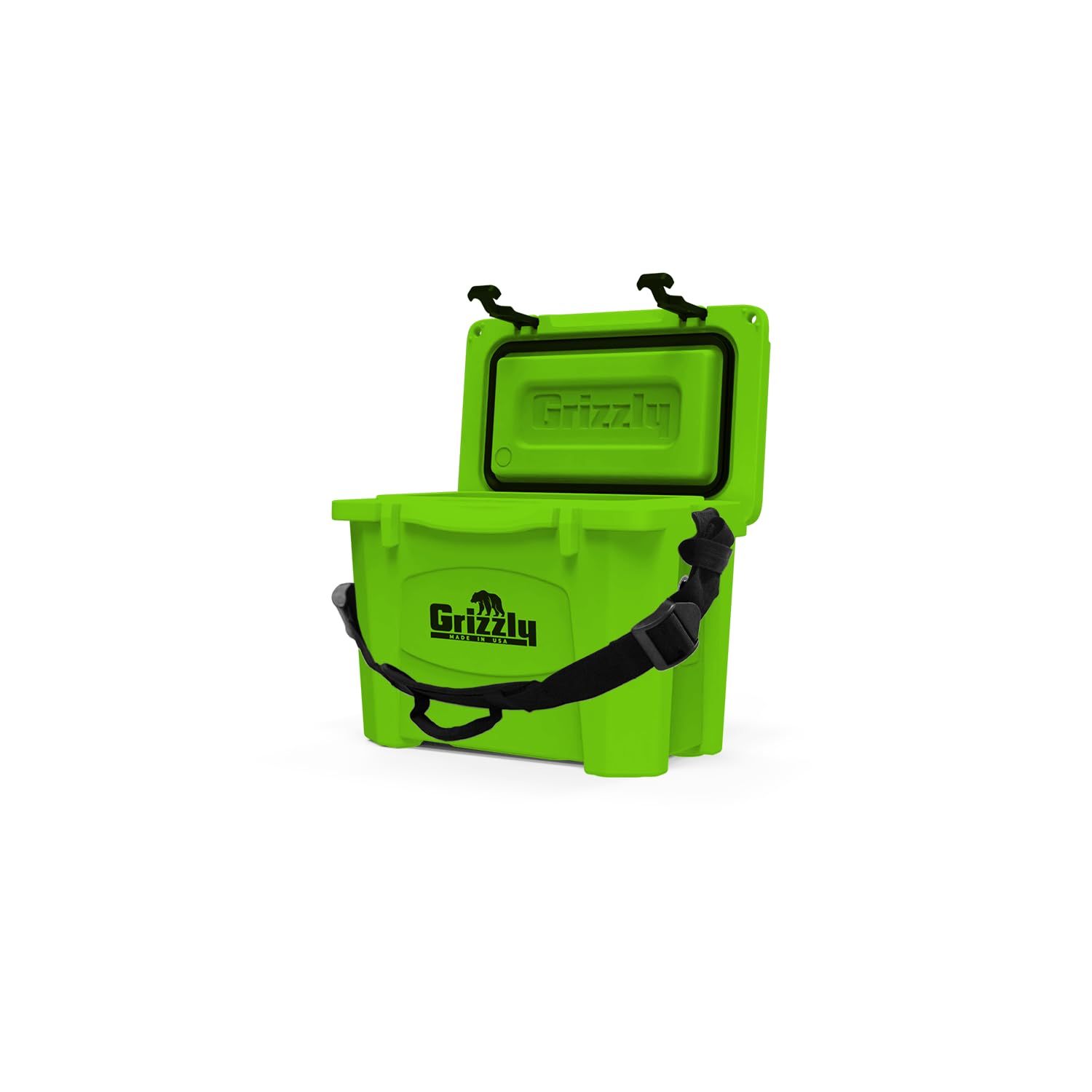 15 Cooler Grizzly | 15 qt Ice Chest Durable Rotomolded Insulated | Made in USA | Warranty for Life | For Beach Boat Camping Fishing Hunting | G15 | Lime