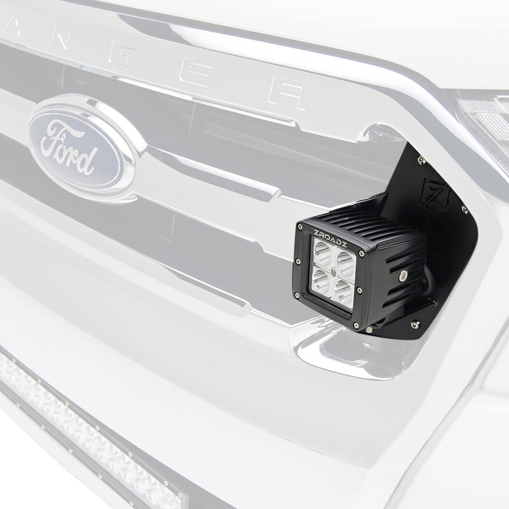ZROADZ OEM Grille LED Kit 2015-2018 Ford Ranger T6, Incl. (2) 3 Inch LED Pod Lights - PN #Z465761-KIT