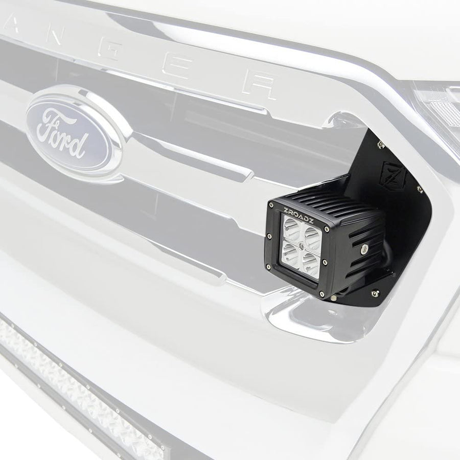 ZROADZ OEM Grille LED Kit 2015-2018 Ford Ranger T6, Incl. (2) 3 Inch LED Pod Lights - PN #Z465761-KIT