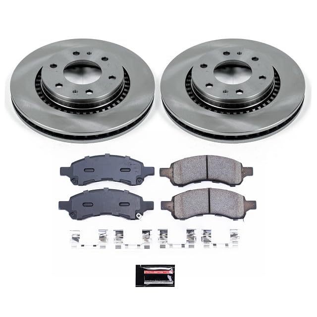 POWERSTOP Autospecialty KOE2084 Front Replacement Brake Kit-OE Brake Rotors & Ceramic Brake Pads For Buick Rainier, Chevrolet Trailblazer, GMC Envoy, Isuzu Ascender [Model Specific]