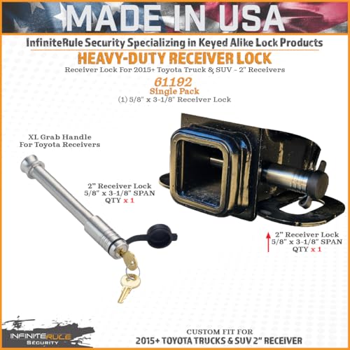Single Pack, 2" Receiver Lock for Toyota Tacoma, Tundra, & SUV 2015+