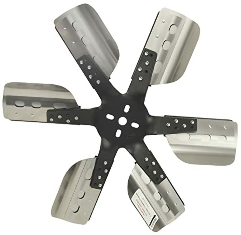 17018 Derale 18" Heavy Duty Stainless Steel Standard Rotation Flex Fan, Black Hub