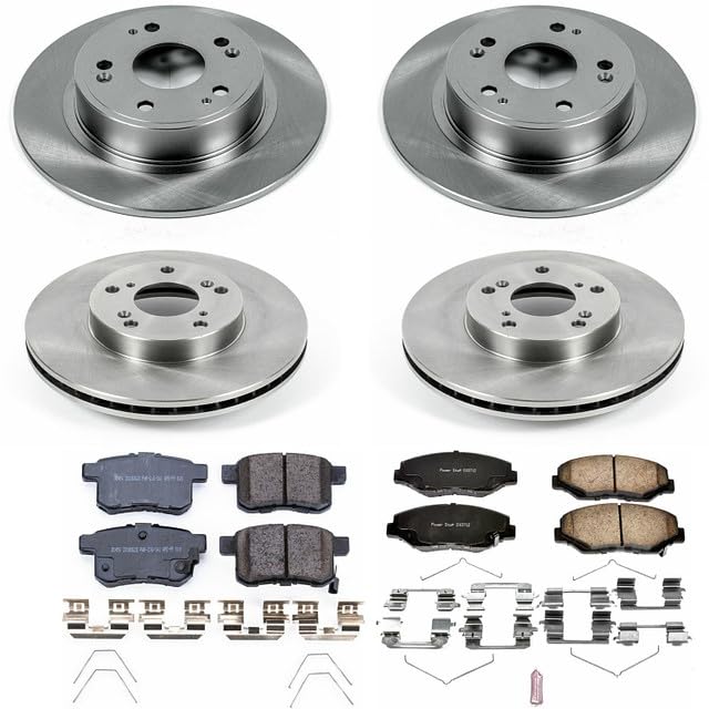 Power Stop Autospecialty KOE5934 Front and Rear Replacement Brake Kit-OE Brake Rotors & Ceramic Brake Pads For Honda Accord 2011-2012 [Model Specific]