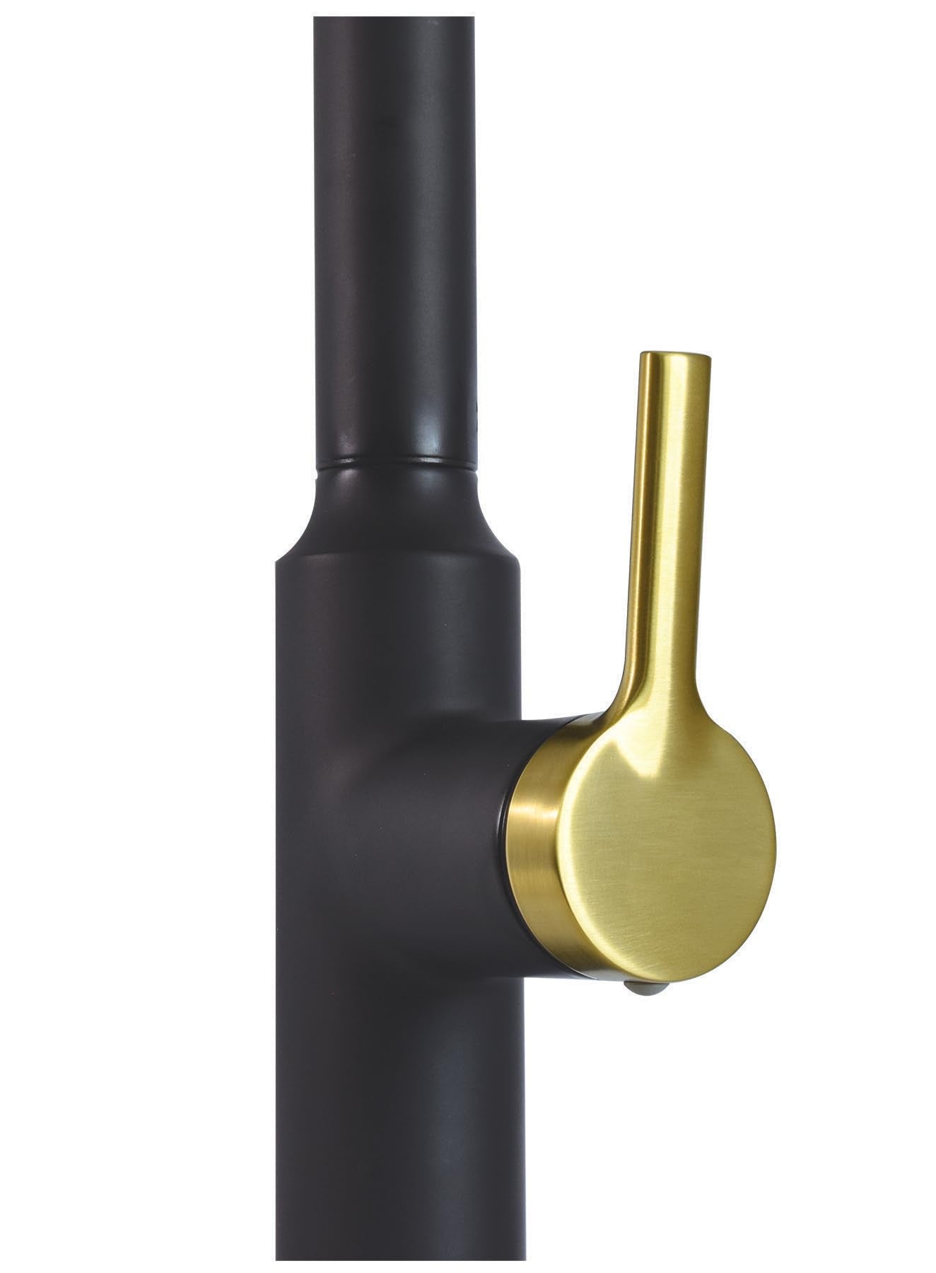 Phoenix Premium Slimline Single Handle Pull Down Kitchen Faucet - Black with Gold-Tone Handle PF231780