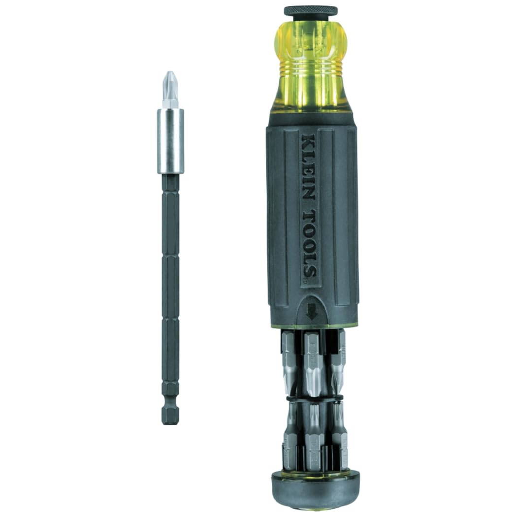 Klein Tools Multi-Bit Screwdriver 32303 / Nut Driver, Impact Rated 14-in-1 Magnetic Screwdriver Set Phillips, Slotted, Square, Combo, Torx