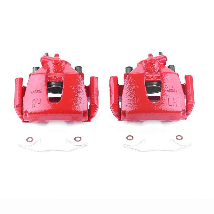 Power Stop S4948 Front Pair of High-Temp Red Powder Coated Calipers For Ford Focus 2005-2007 [Model Specific]