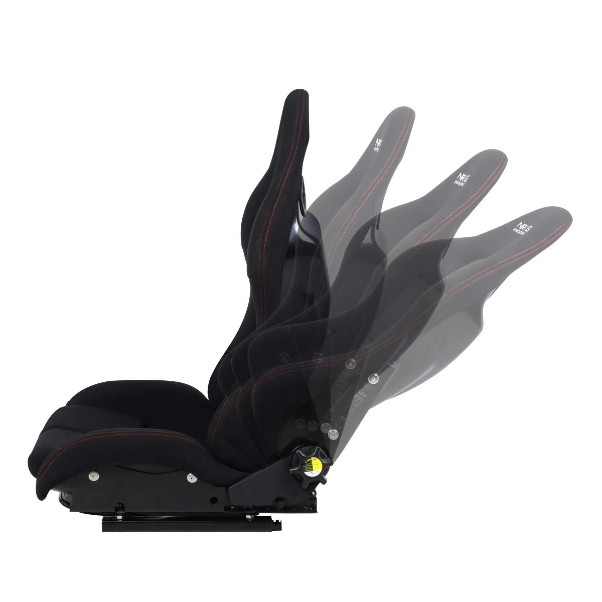 NRG Innovations Universal Recline NRG-RSC-400BK Bucket Seat, Adjustable Reclining Back Racing Seat, Black Cloth FRP Frame w/Bottom Mount, Medium Size