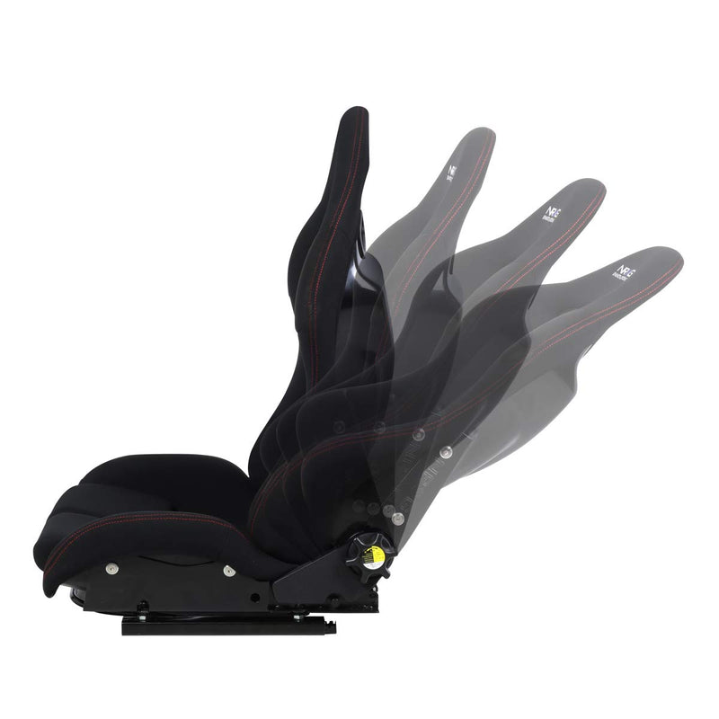NRG Innovations Universal Recline NRG-RSC-400BK Bucket Seat, Adjustable Reclining Back Racing Seat, Black Cloth FRP Frame w/Bottom Mount, Medium Size