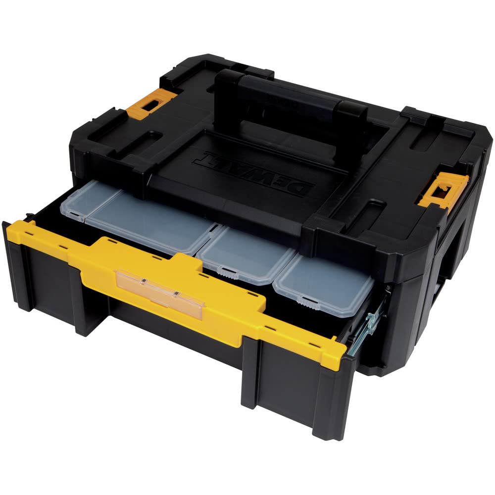 DEWALT TSTAK III Tool Organizer, Single Deep Drawer, Heavy Duty Latches, Removable Compartments for Small Tools and Accessories (DWST17803)