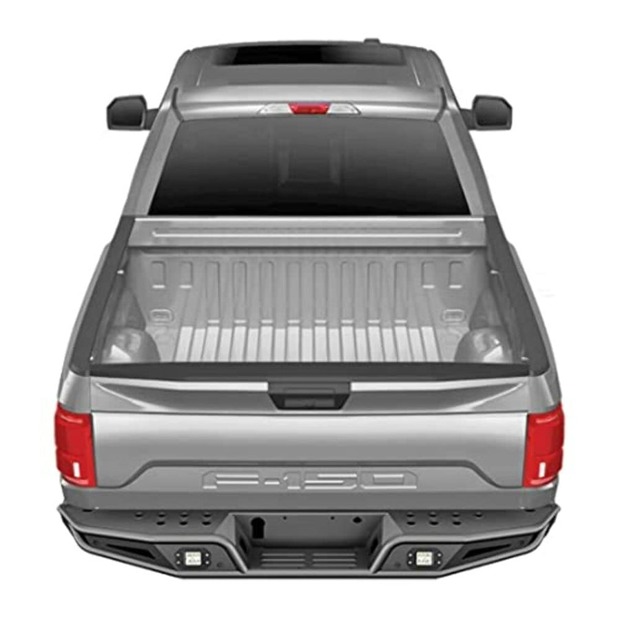 TrailFX Rear Pre Runner Bumper Fits 2017-2020 Ford F-150 Matte Black Titanium Powder Coated Steel, One-Piece Direct Fit, OE Sensor and Hitch Compatible, Bolt-On Rear Bumper TrailFX RPRB004TI
