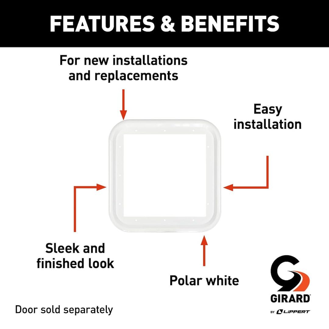 RV Water Heater Door Trim Ring Girard Products Llc - White