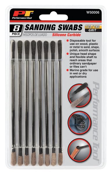 8Pc Performance Tool W50006 Sanding Swabs - 2 Sided