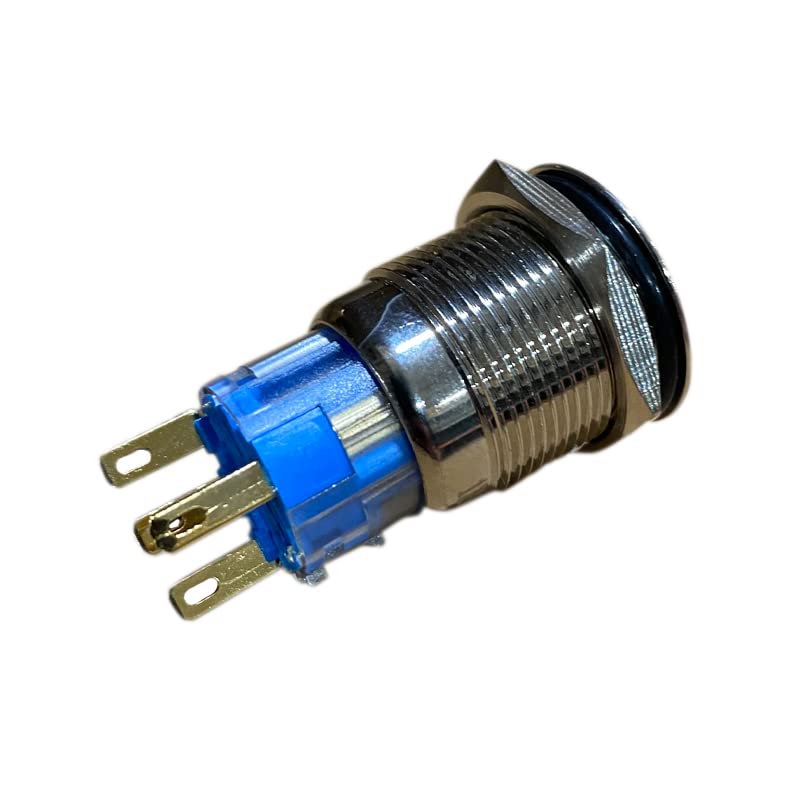Race Sport Lighting Momentary Style Accessory Switch Fit New - 19mm Switch (BLUE LED) - Chrome Finish Flush Mount 12V RSC19MM-MB